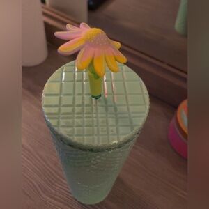 Starbucks green mint cup with straw topper